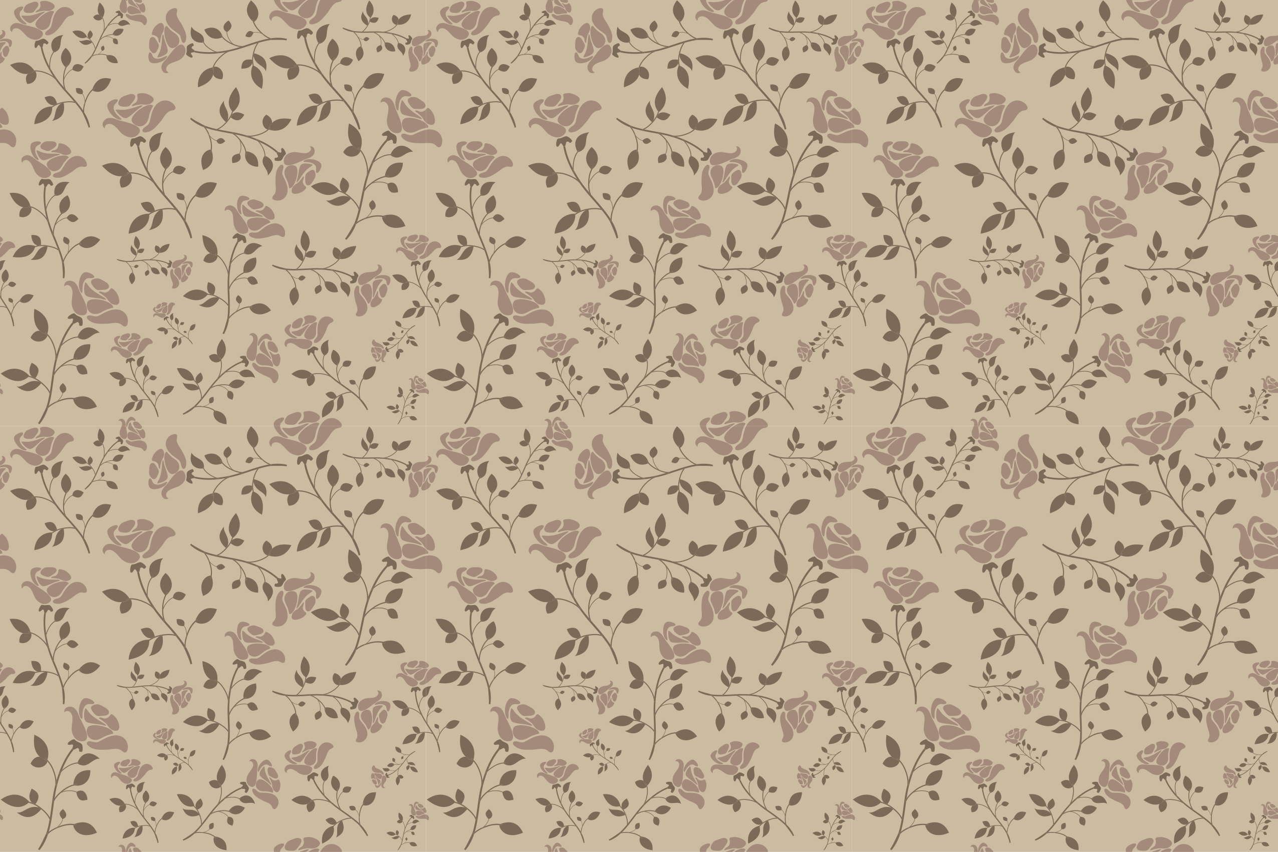 Tapis vinyle vintage motif rose marron rétro - TenStickers