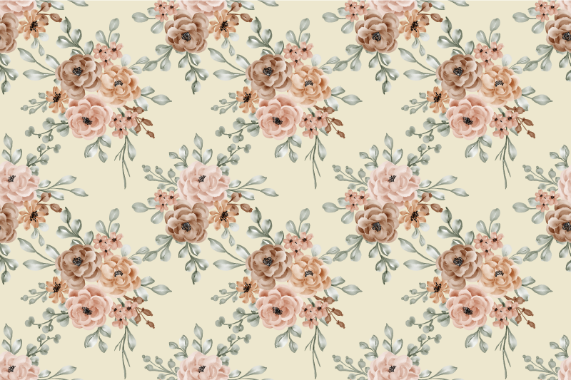 Tapis vinyle vintage tableau roses romantiques - TenStickers