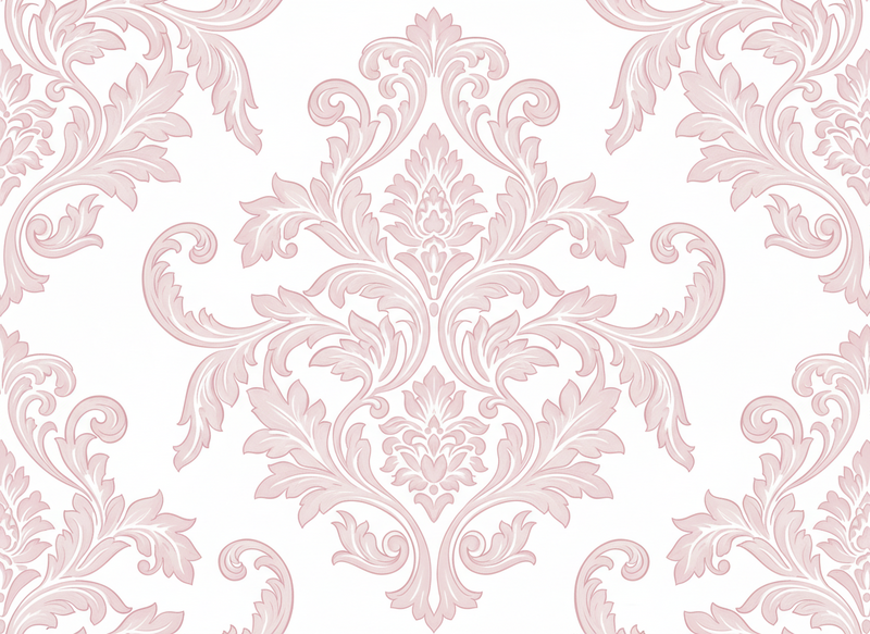 Tapis vinyle vintage paisley damassé rose - TenStickers