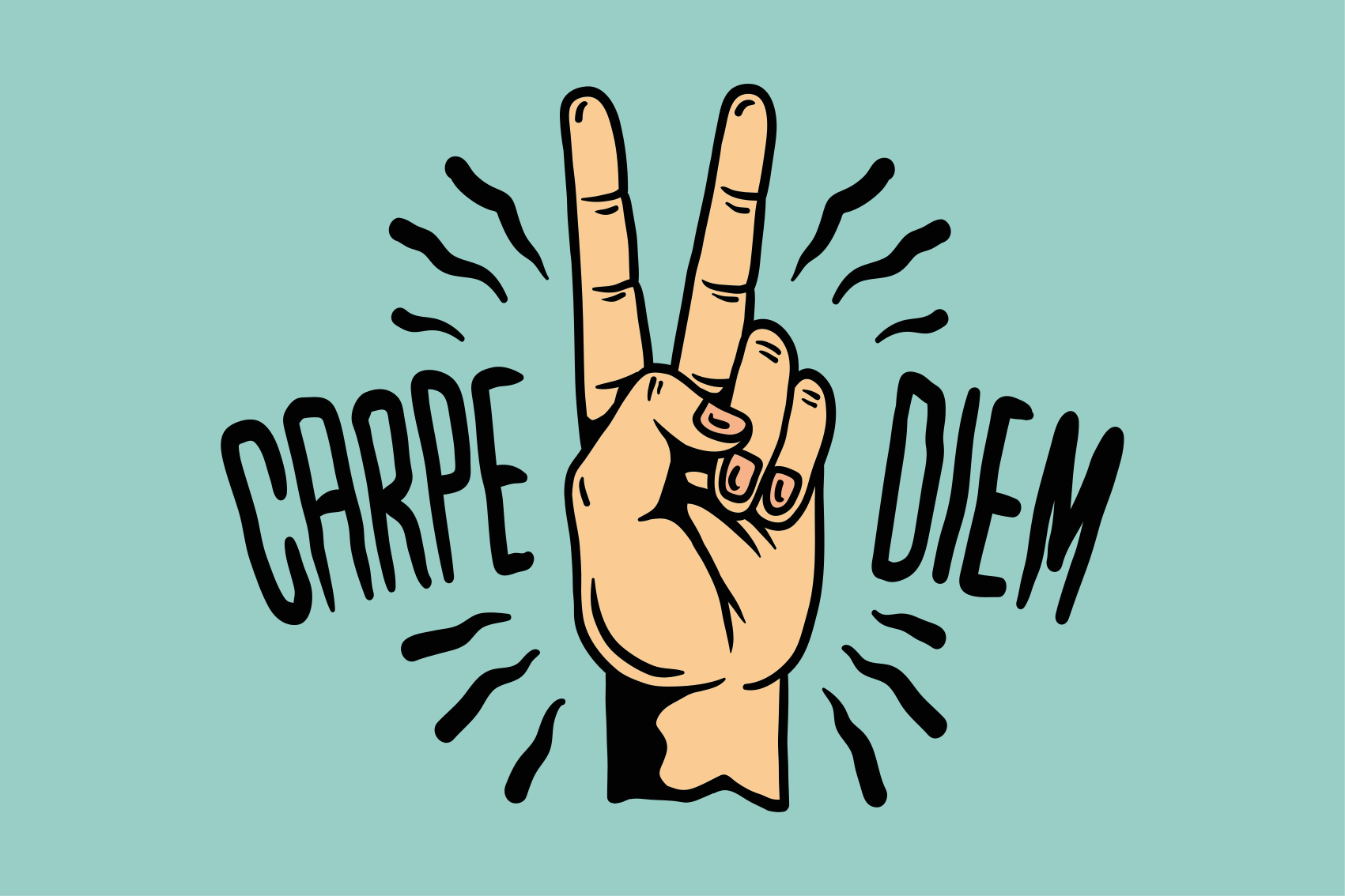 Tapis vinyle citation carpe diem main de paix - TenStickers