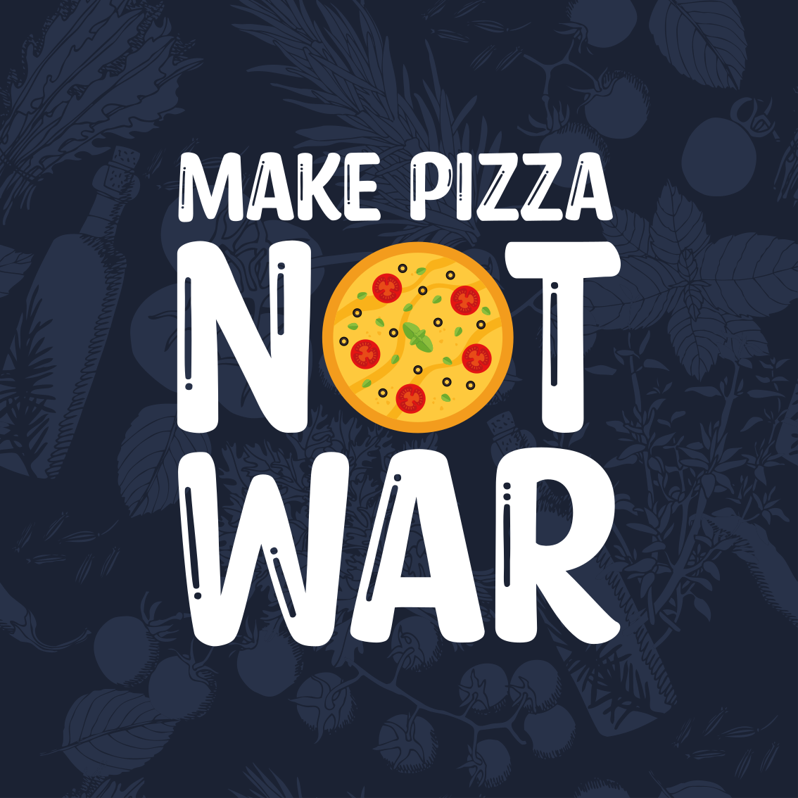 Tapis vinyle citation les citations amusantes font la pizza - TenStickers