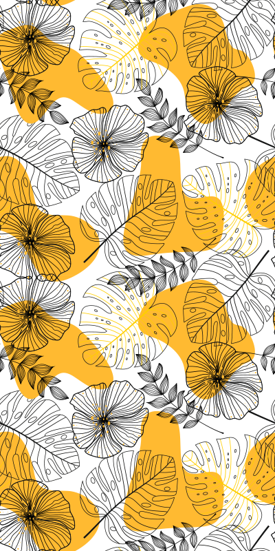 Tapis vinyle texture design floral - TenStickers