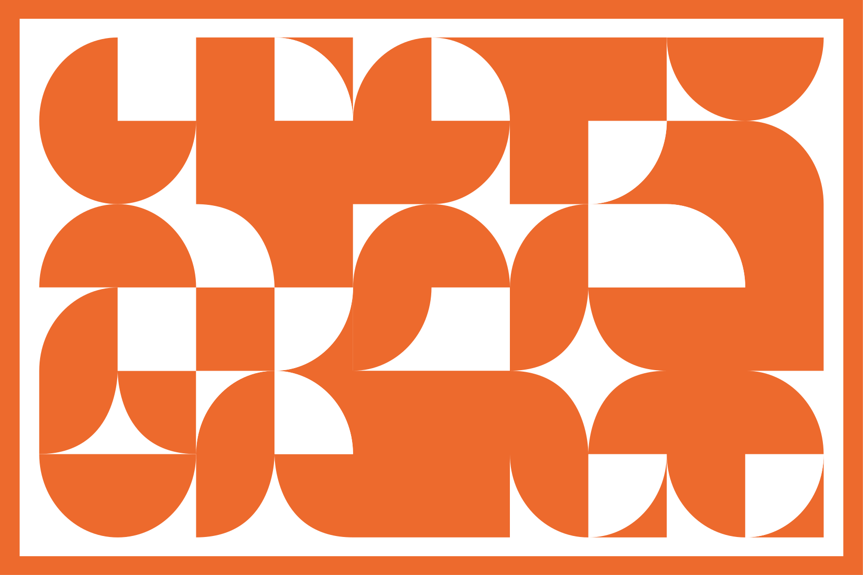Tapis vinyle géométrique motif cercles orange - TenStickers