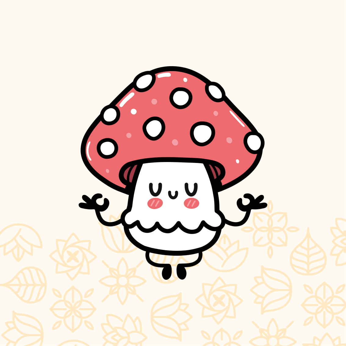Tapis vinyle pour enfants champignon drôle et mignon - TenStickers