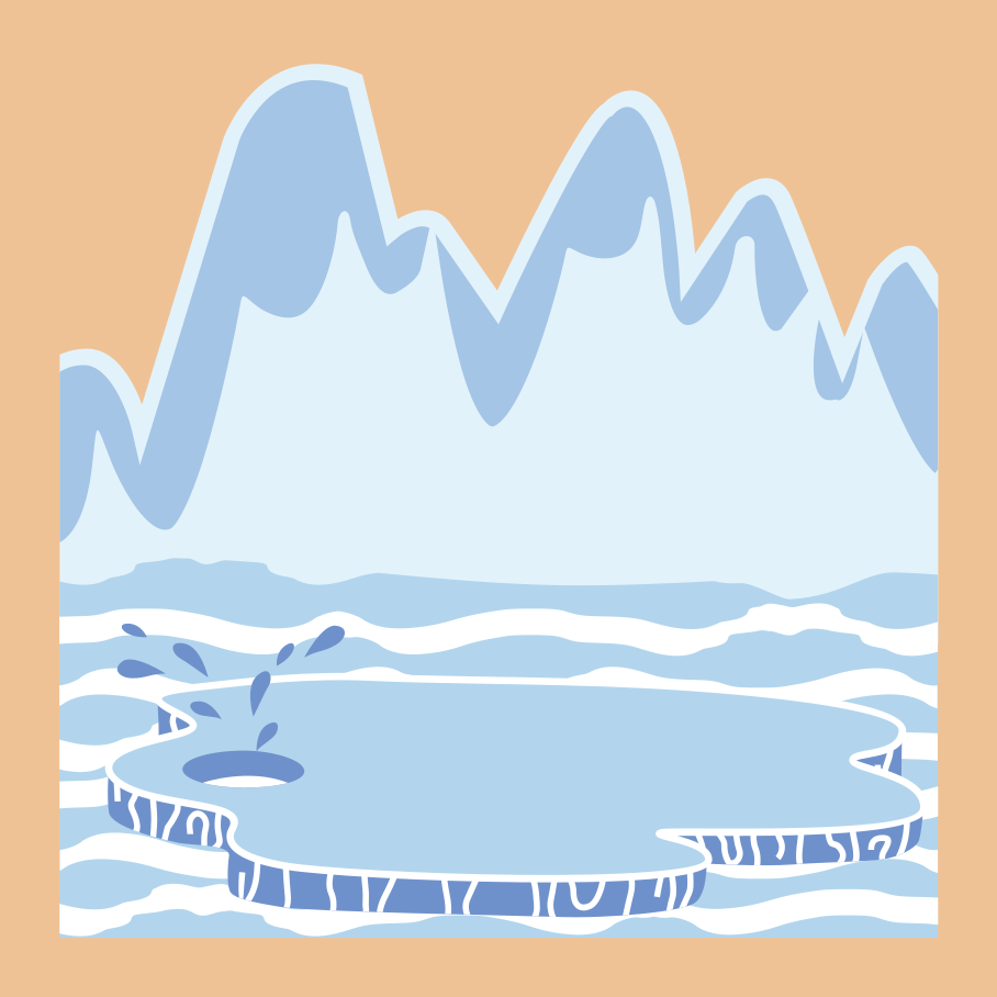 Tapis vinyle pour enfants montagnes de glace bleues - TenStickers