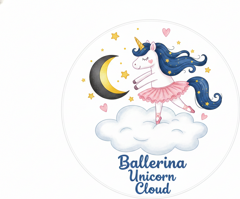 Tapis vinyle pour enfants licorne ballerine dans un nuage - TenStickers