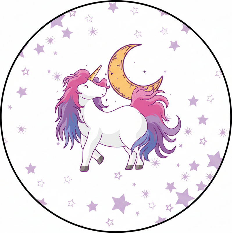 Tapis vinyle pour enfants licorne et lune - TenStickers