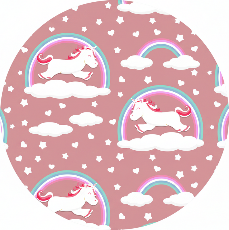 Tapis vinyle pour enfants motif licornes et arcs-en-ciel - TenStickers