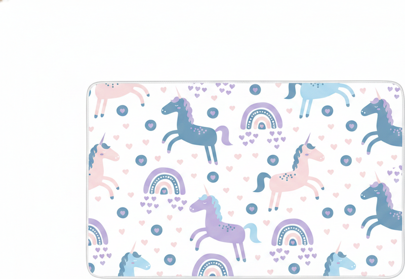Tapis vinyle pour enfants motif licornes pastel doux - TenStickers