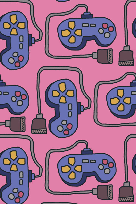 Tapis vinyle jeux motif manette rétro - TenStickers