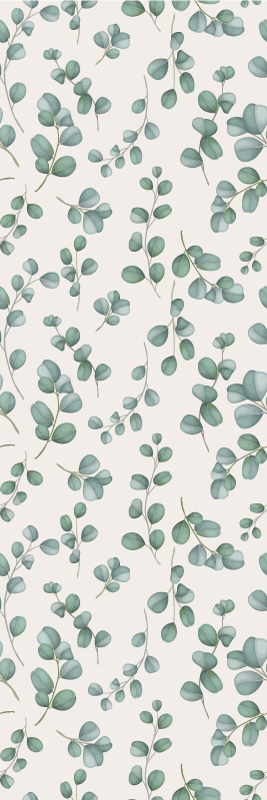 Tapis vinyle salon feuilles aquarelle sur fond beige - TenStickers