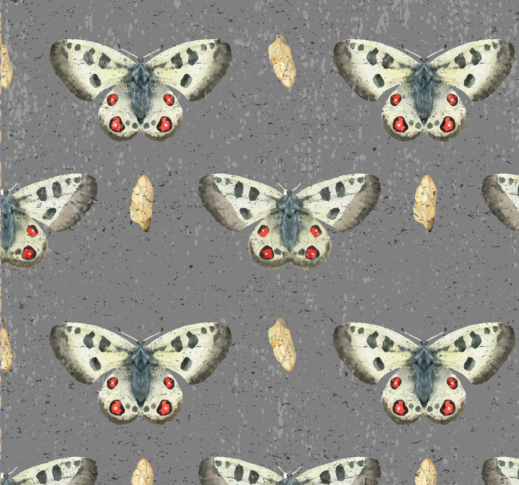 Tapis vinyle gris motif papillon simplicité - TenStickers