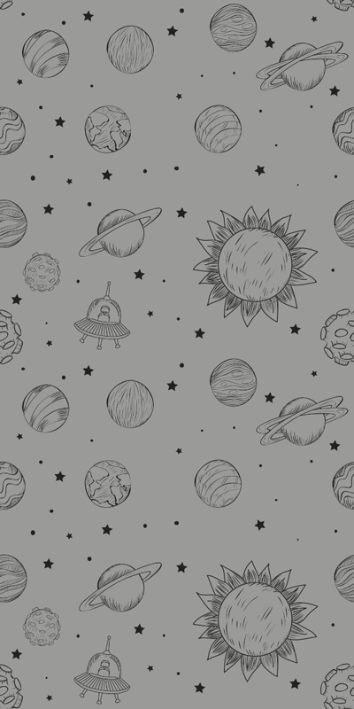 Tapis vinyle gris croquis d'exploration spatiale - TenStickers