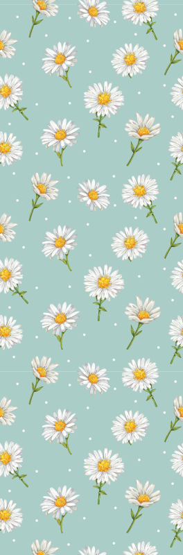 Tapis vinyle couloir motif fleurs marguerites - TenStickers