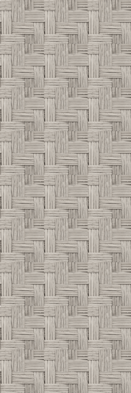 Tapis vinyle couloir effet osier tissé gris - TenStickers