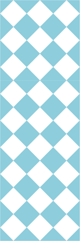 Tapis vinyle couloir design à carreaux bleu et blanc - TenStickers