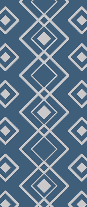 Tapis vinyle couloir géométrique bleu marine - TenStickers