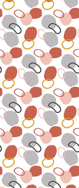 Tapis vinyle couloir points géométriques colorés abstraits - TenStickers