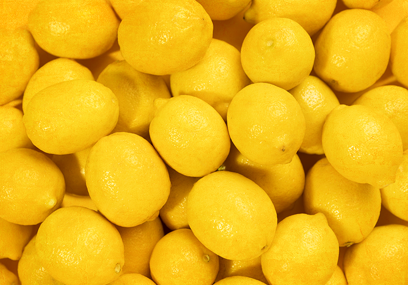 Tapis vinyle jaune citrons - TenStickers