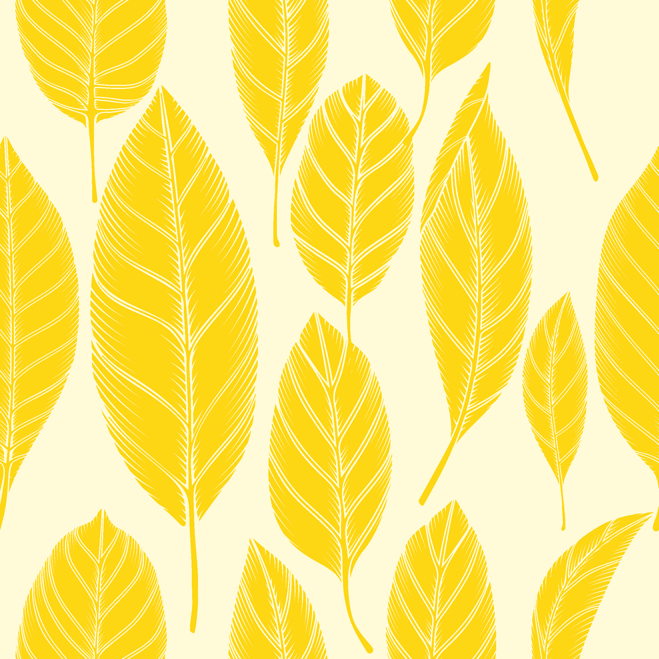 Tapis vinyle jaune motif grandes feuilles - TenStickers