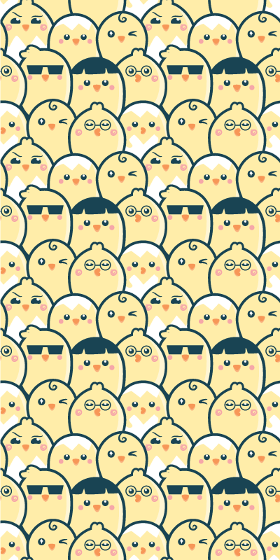Tapis vinyle jaune motif de poussins jaunes 6 - TenStickers