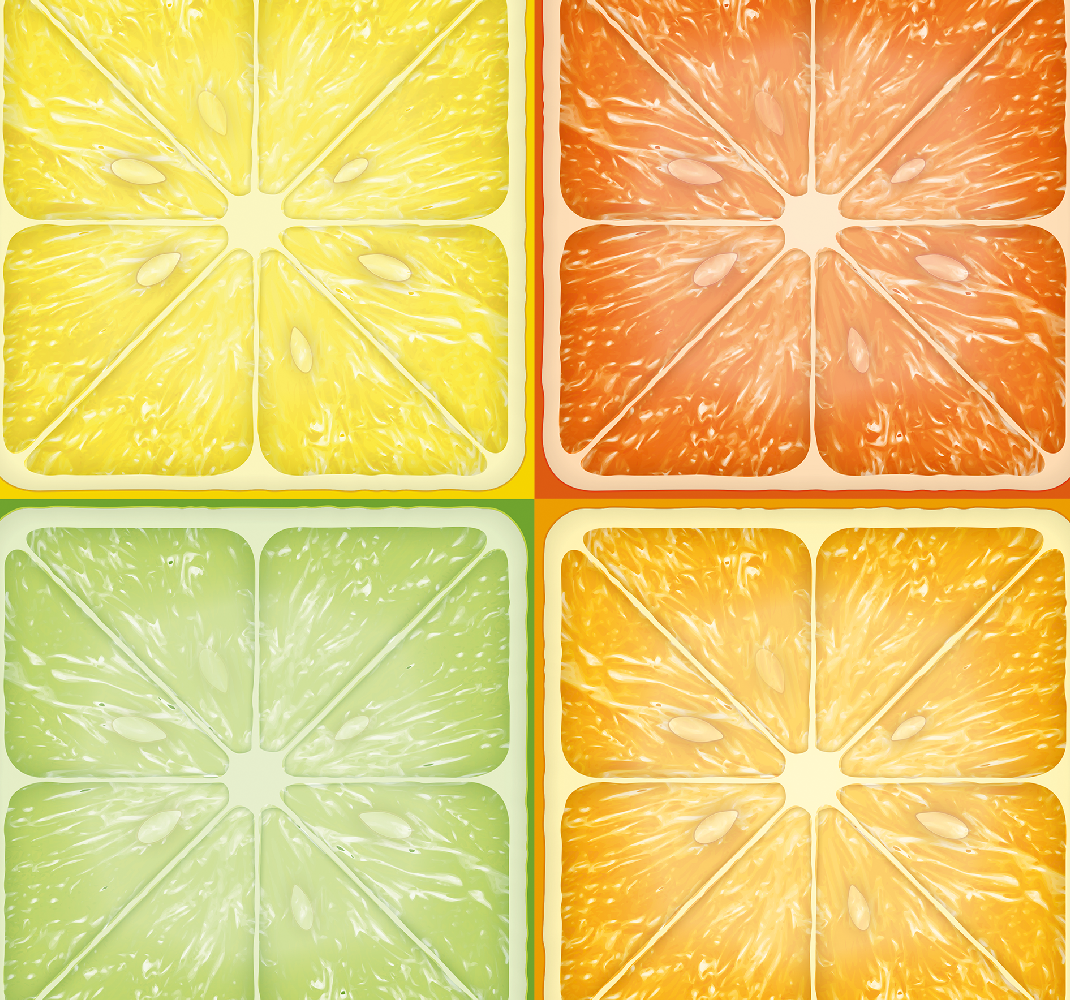 Tapis vinyle jaune texture citrus colorée - TenStickers