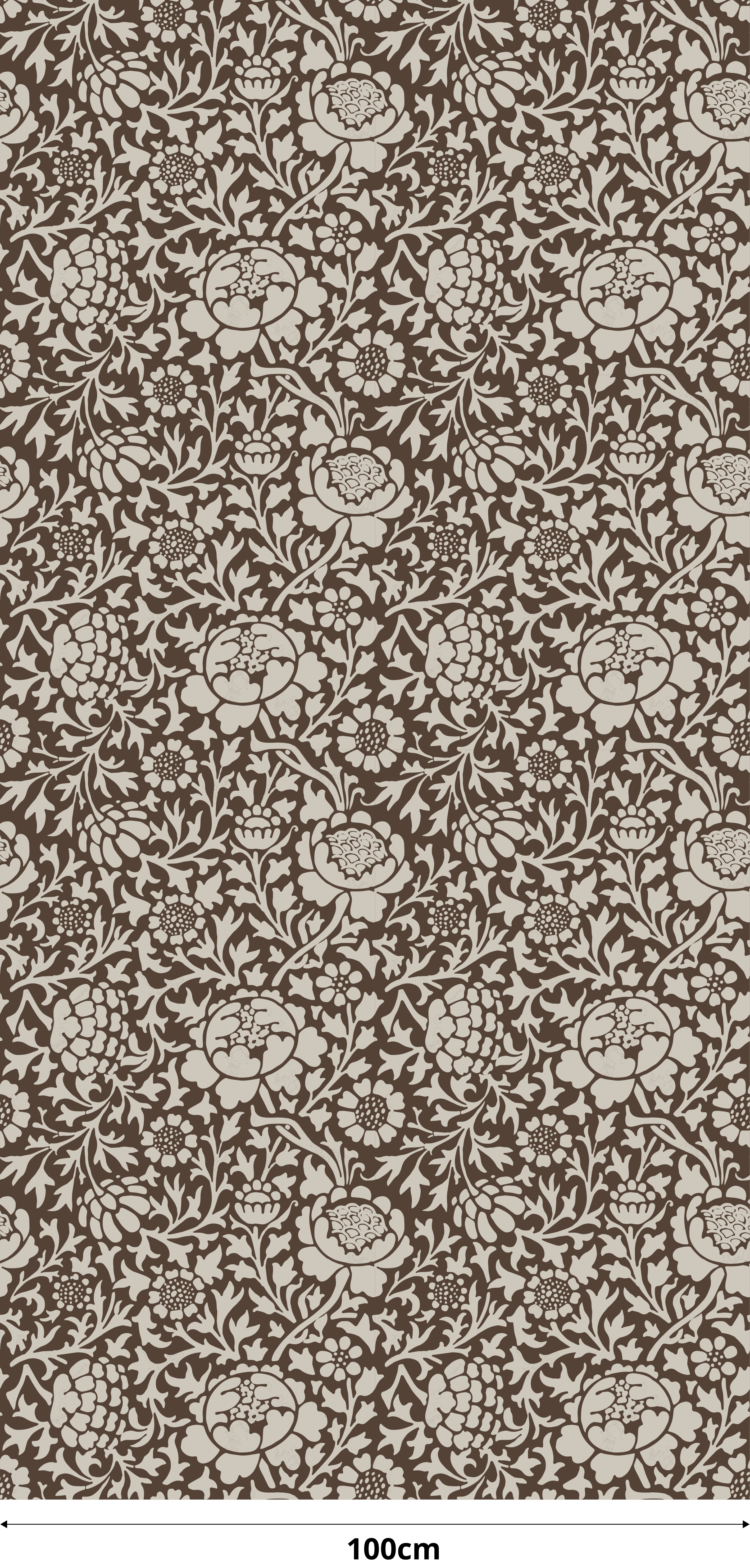 Tapis vinyle marron imprimé floral vintage - TenStickers