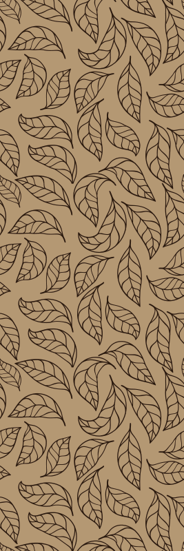 Tapis vinyle marron feuilles minimalistes sur tons terre - TenStickers