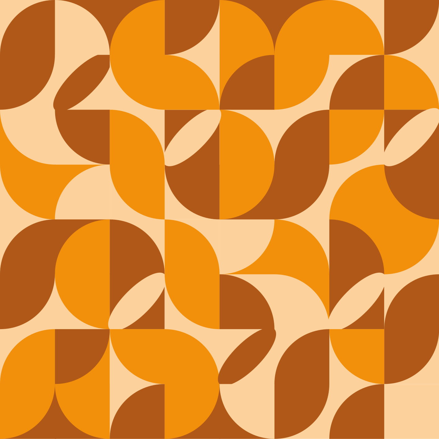 Tapis vinyle orange motifs rétro oranges - TenStickers