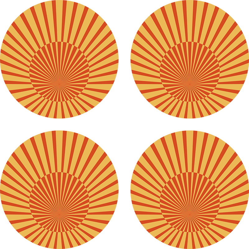 Tapis vinyle orange cercle ensoleillé des années 70 - TenStickers