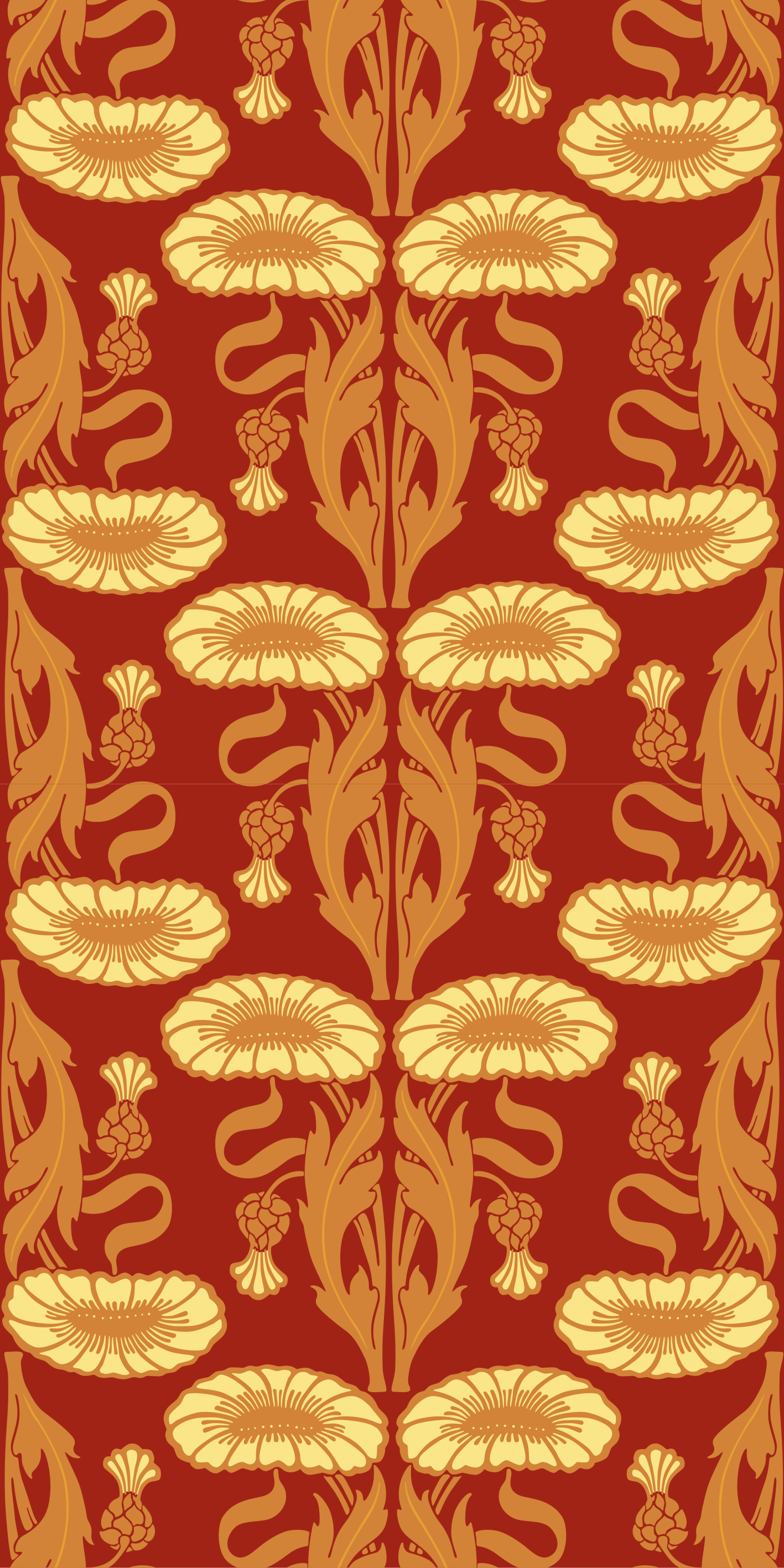 Tapis vinyle orange motif ornement moderne - TenStickers