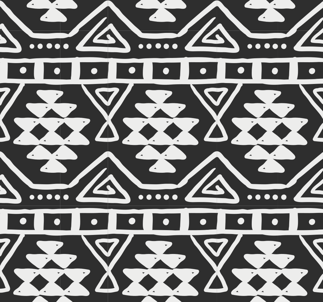 Tapis vinyle noir motif bohème noir et blanc - TenStickers