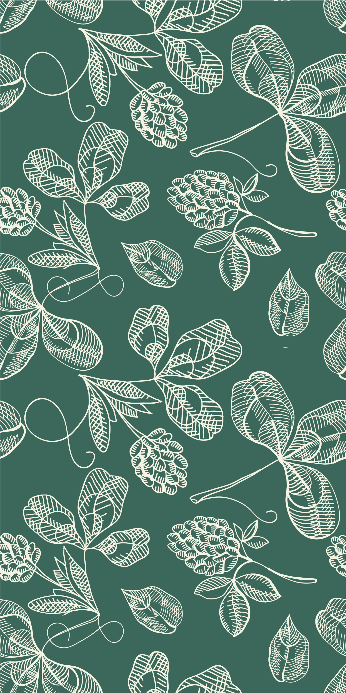 Tapis vinyle vert doodle de feuilles vertes - TenStickers