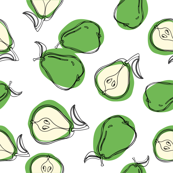 Tapis vinyle vert autocollants cuisine poire - TenStickers