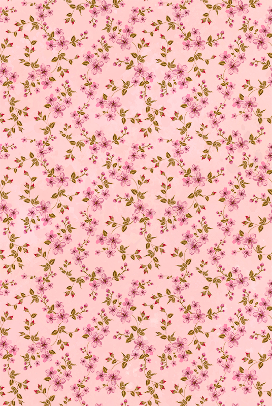 Tapis vinyle rose fleurs aquarelle rose - TenStickers