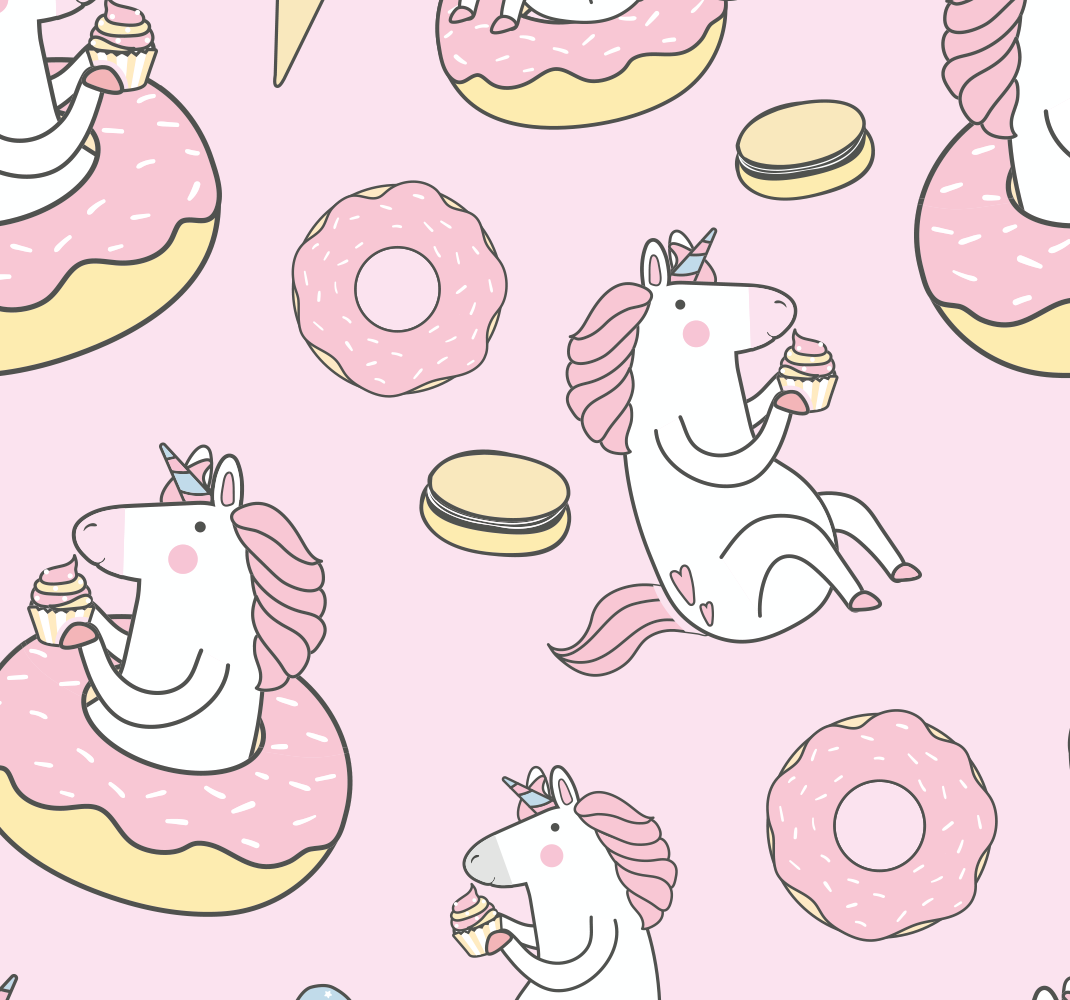 Tapis vinyle rose licorne rose - TenStickers