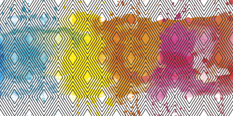 Tapis vinyle moderne motif géométrique multicolore - TenStickers