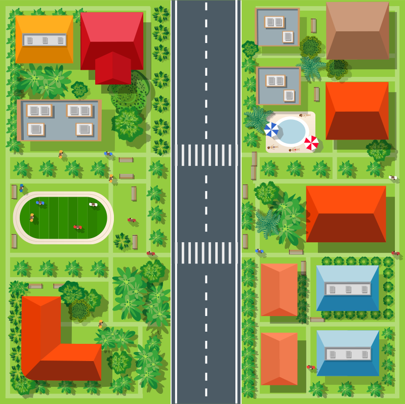 Tapis vinyle magnific city road pour enfants - TenStickers