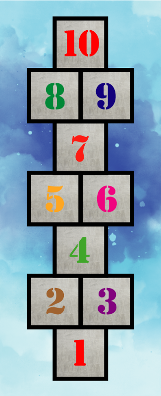 Jeu de tapis vinyle marelle enfance - TenStickers