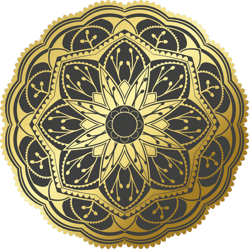Tapis vinyle mandala motif mandala doré - TenStickers