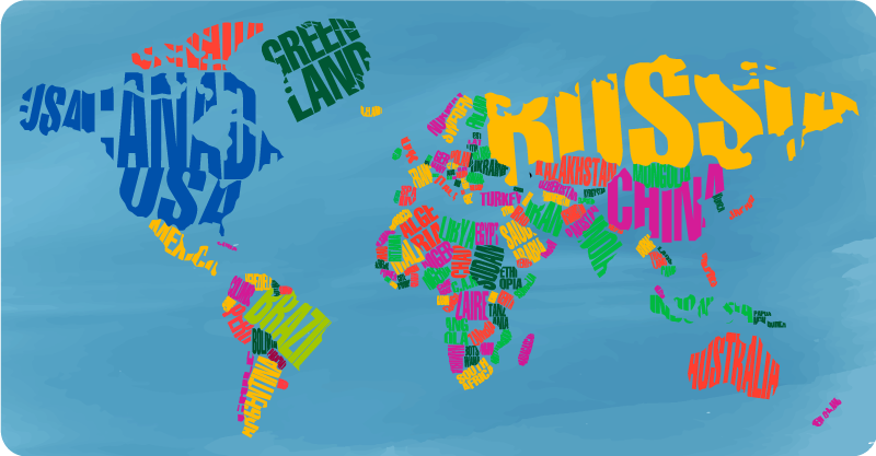 Tapis vinyle carte du monde montage de cartes colorées - TenStickers