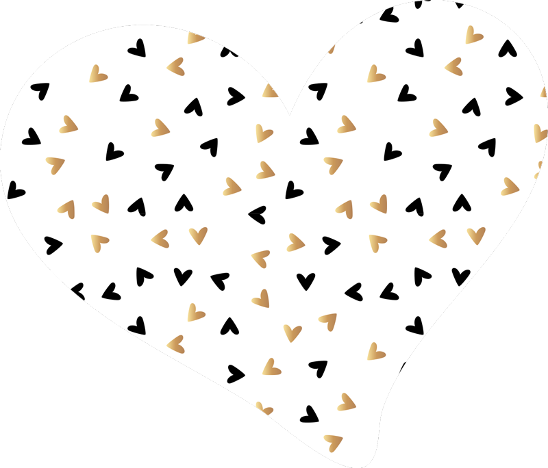 Tapis vinyle minimaliste coeur doré et noir - TenStickers