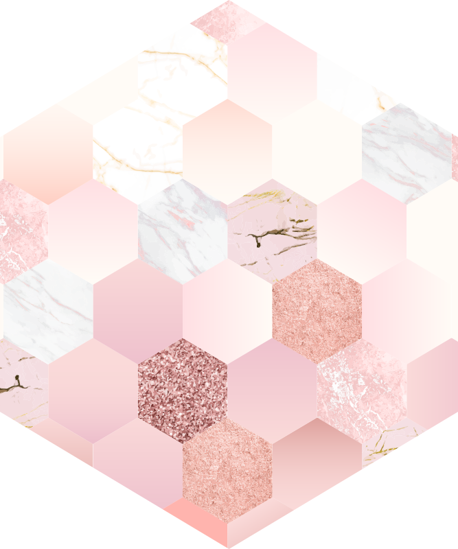 Tapis vinyle moderne rose hexagonal - TenStickers