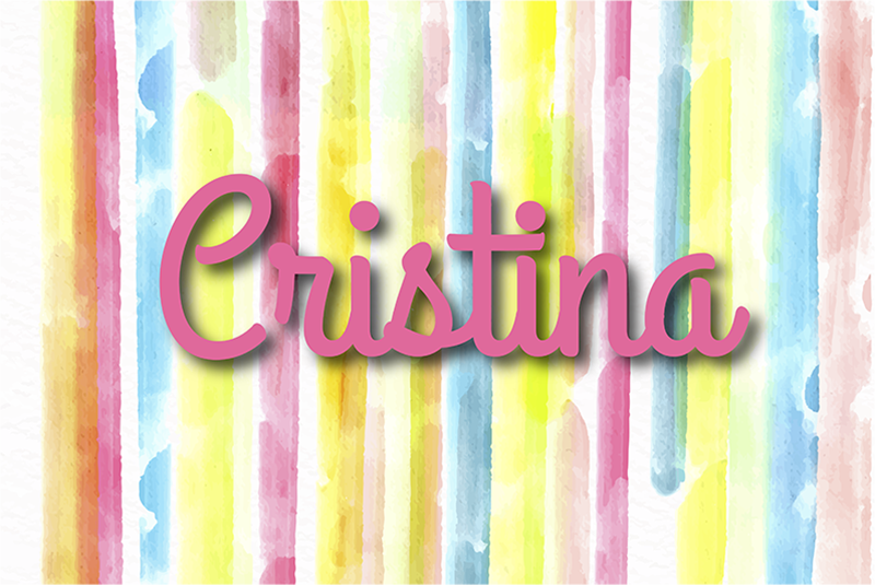 Tapis rayé aquarelle avec nom - TenStickers