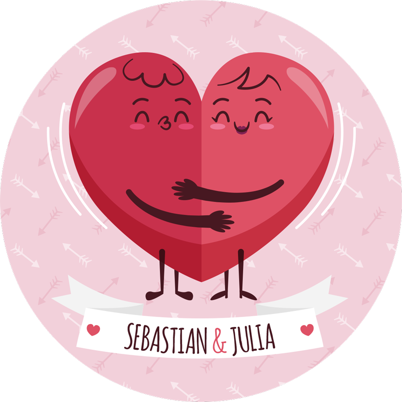 Tapis vinyle personnalisé illustration de cœur personnalisée - TenStickers