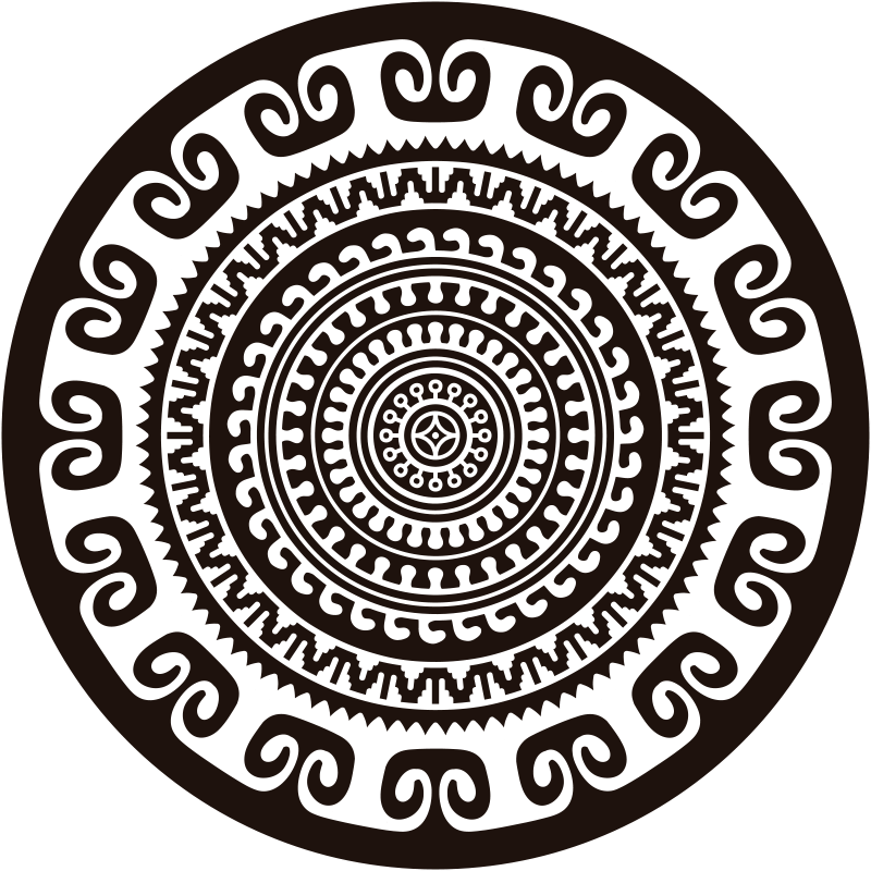 Tapis vinyle chambre mandala noir et blanc - TenStickers