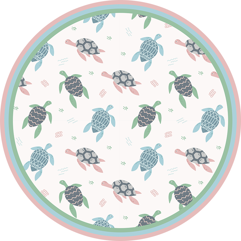 Tapis vinyle autres tapis cercle de jeu des tortues - TenStickers