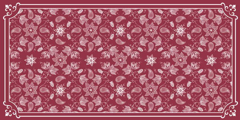 Tapis vinyle rectangulaire Fleurs paisley - TenStickers