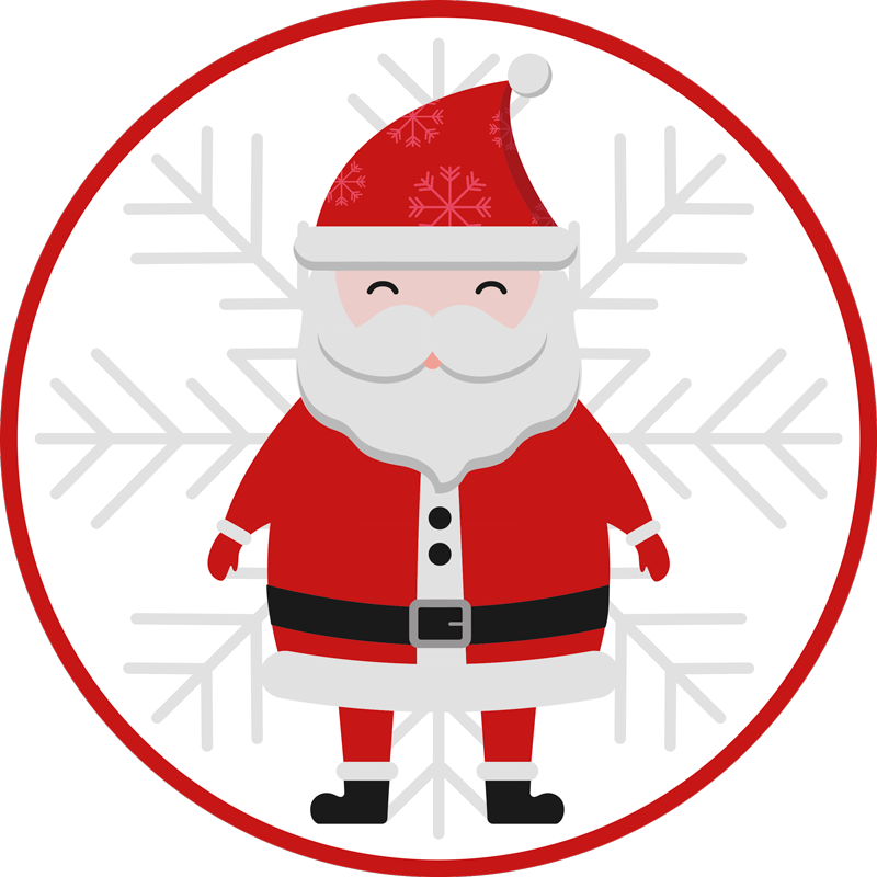 Tapis vinyle noël cercle du père noël - TenStickers