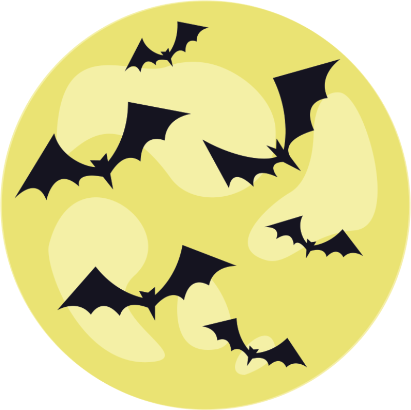 tapis vinyle rond vinylee de nuit de chauve-souris halloween - TenStickers